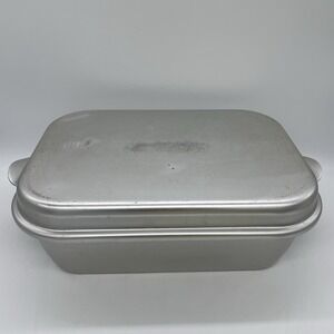 Vintage WEAR-EVER 818 & 918 Two-Piece Roaster Dutch Oven Aluminum Pan & Lid USA